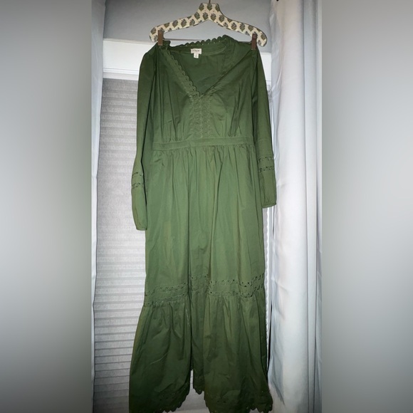 Dresses & Skirts - Olive Green Long Sleeve Tiered Women’s Dress